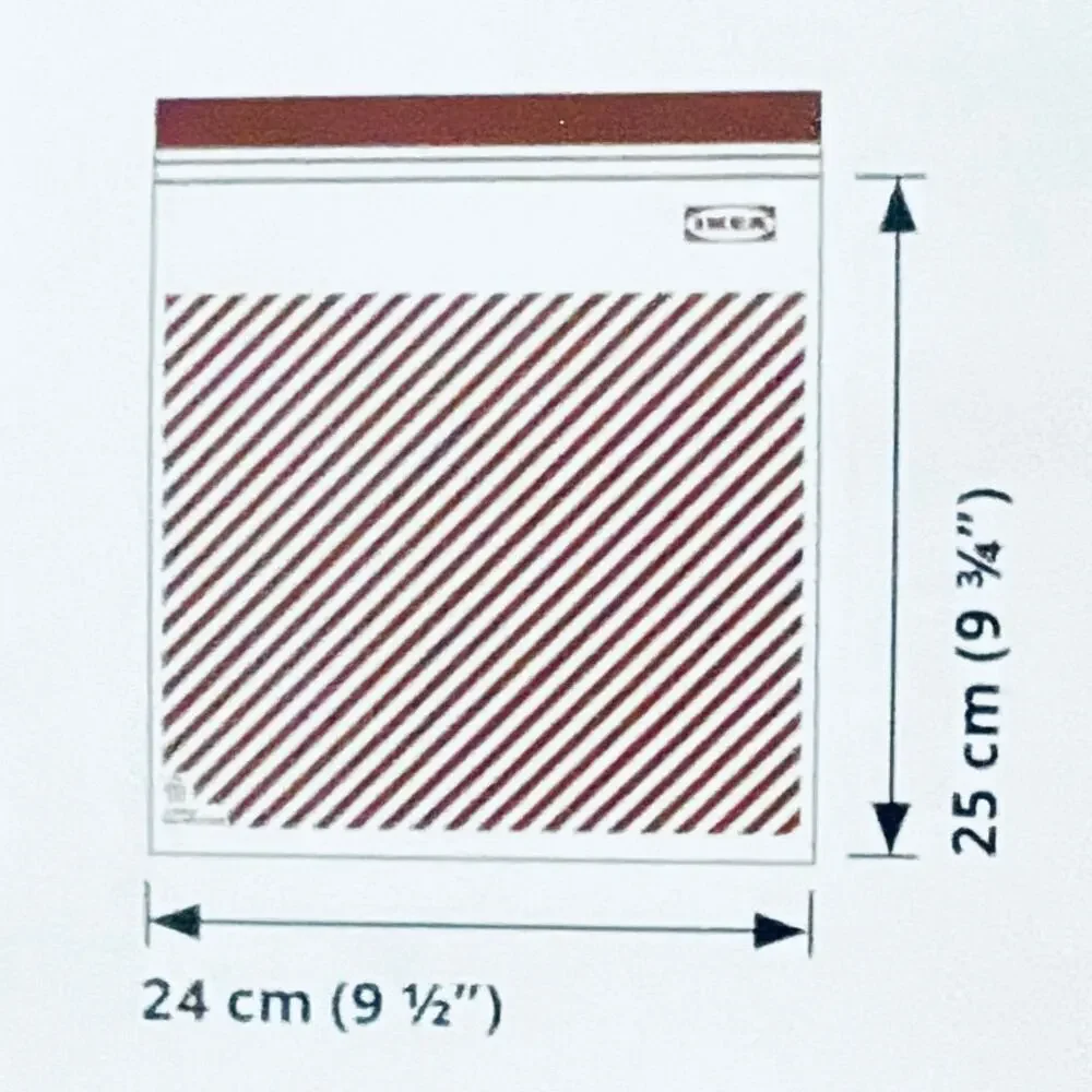 IKEA ISTAD Red Stripe Resealable Bags 3 qt (Set of 2) 50 Bags